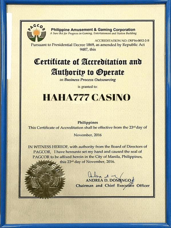 Certificate haha777